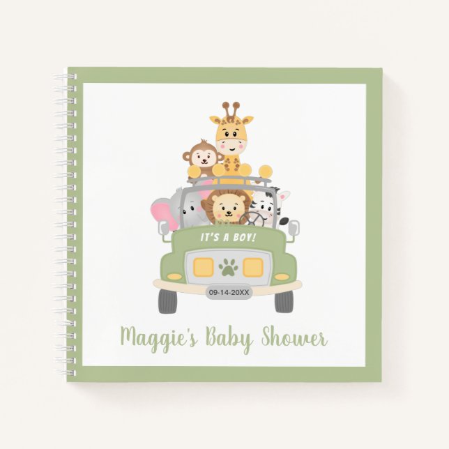 Animal Safari Baby shower Livre d'or (Devant)