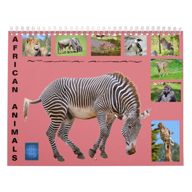Animaux africains Calendrier des 12 mois (Protection)
