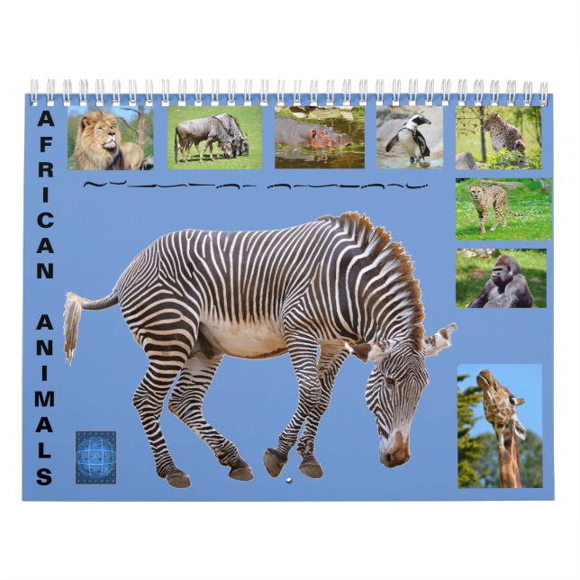 Animaux africains Calendrier des 12 mois (Protection)