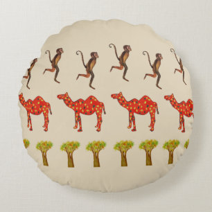 Animaux africains Cute Art Arrondi coussin de lanc