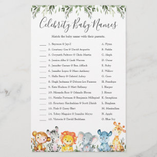 Animaux Baby shower Celebrity Baby Names Jeux