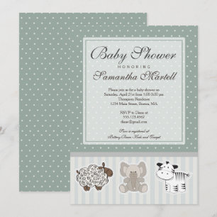 Animaux Bébés pour Invitation de Baby Shower