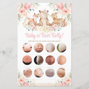 Animaux boisés Blush Floral Baby ou Bière Belly