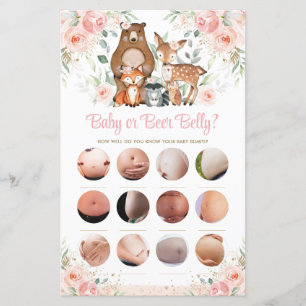 Animaux boisés Pink Floral Baby ou Bière Belly