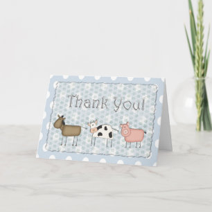 Animaux Cartes de remerciements