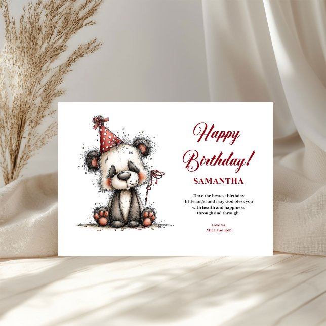 Animaux charmants et fantaisistes pour l'anniversa (Charming whimsical animals birthday fun kids greeting card

)