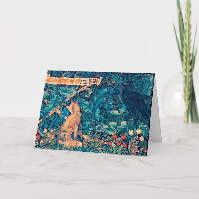 Animaux dans la forêt, carte William Morris (Devant)