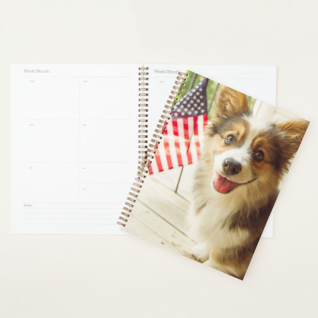 Animaux de bébés cutest | American Flag Corgi (Devant avec enveloppe)