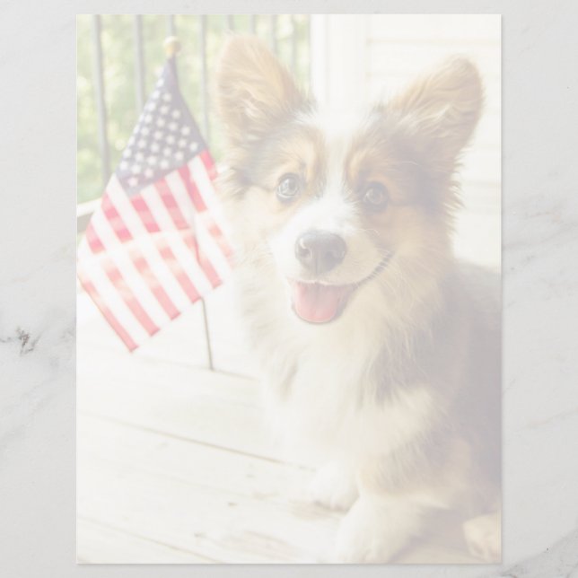 Animaux de bébés cutest | American Flag Corgi (Devant)