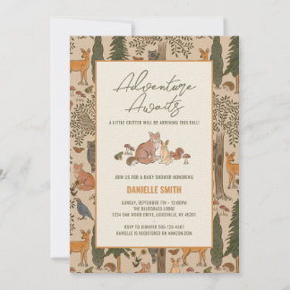 Animaux de bois Invitations Baby showers pour garç