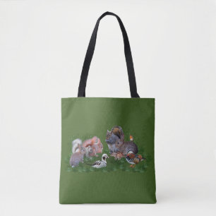Animaux de bois sur tout le sac d'impression