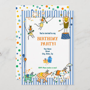 Animaux de cirque Invitations d'anniversaire