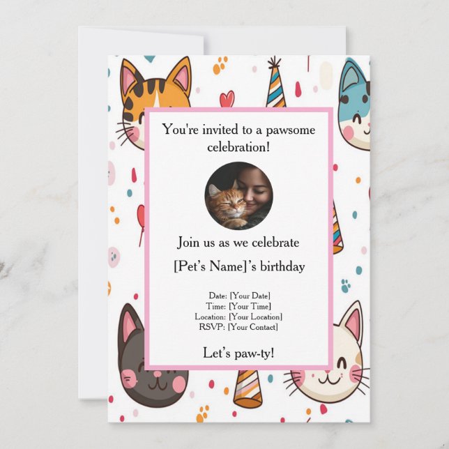 Animaux de compagnie personnalisés Invitation à l' (Devant)