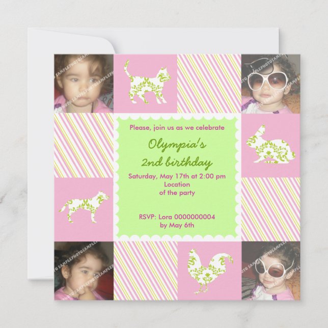 Animaux de compagnie & rayures invitation photo d' (Devant)