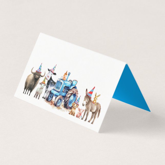 Animaux de ferme Anniversaire Fête Petites cartes  (Front)