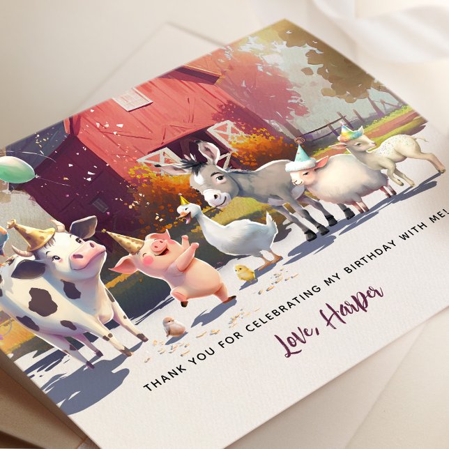 Animaux de ferme Anniversaire Merci de fête (Créateur téléchargé)