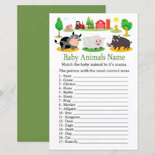 Animaux de ferme Bébé Animaux Nom Jeu