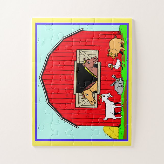 Animaux de ferme et grange, Puzzle de 30 pièces po (Vertical)