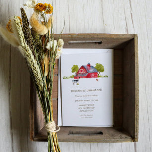 Animaux de ferme Invitation à la fête d'anniversai