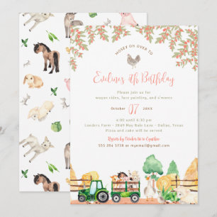 Animaux de ferme Invitation de fête d'anniversaire