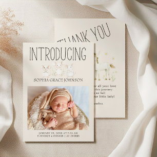 Animaux de ferme Meadow Friends Baby Faire-part