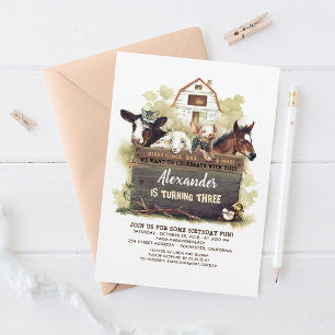 Animaux de ferme Pays Invitation d'anniversaire