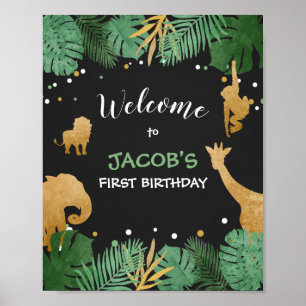 Animaux de fête Affiche de bienvenue Zoo Safari Ju