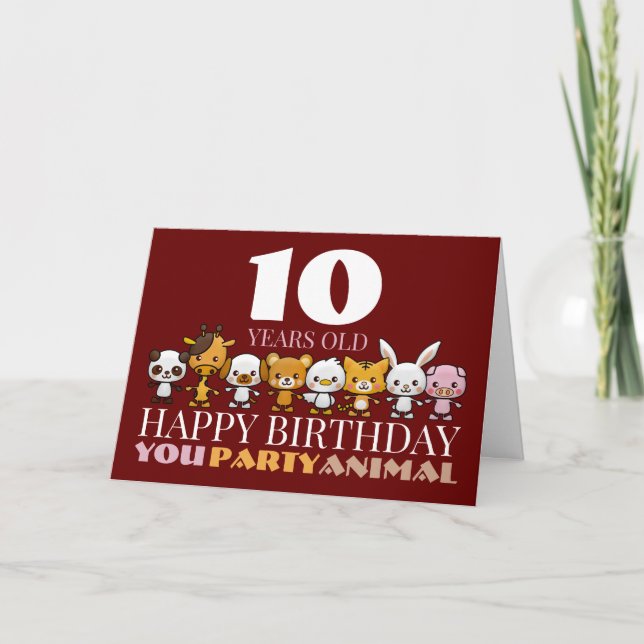 Animaux de fête, Carte de voeux d'anniversaire Che (Devant)