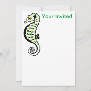Animaux de fête - Cute SEAHORSE - invitation