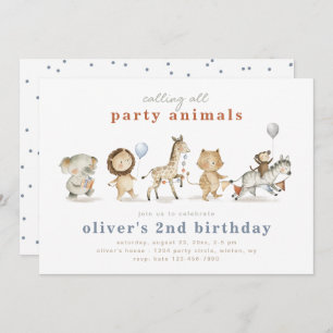 Animaux de fête Invitation d'anniversaire   Animau