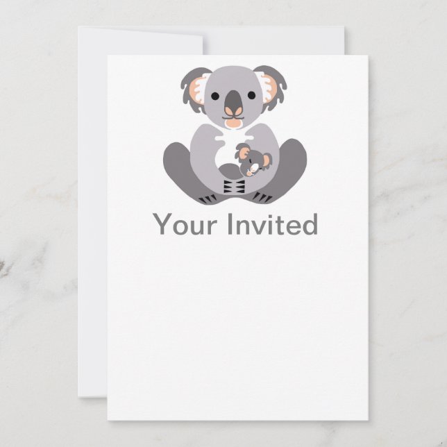 Animaux de fête - Koala - invitation (Devant)
