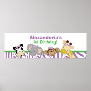 Animaux de fête Personnalisé Anniversaire Affiche