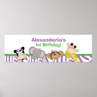 Animaux de fête Personnalisé Anniversaire Affiche