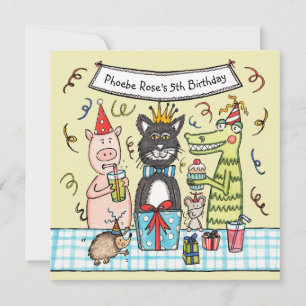 Animaux de fête personnalisés Invitation de fête d