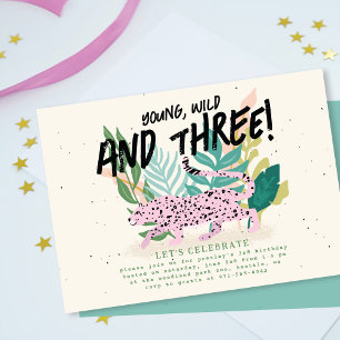 Animaux de fête sauvage Invitation de la fête Anni