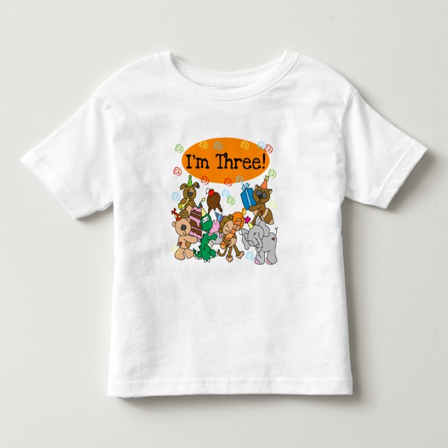 Animaux de fête T-shirts 3e anniversaire (Devant)
