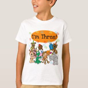 Animaux de fête T-shirts 3e anniversaire