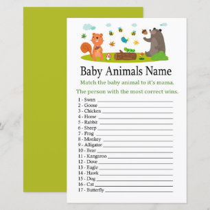 Animaux de forêt Bébé Animaux Nom Jeu