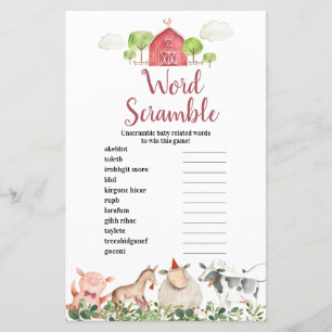 Animaux de la ferme Jeu de lettres mélées
