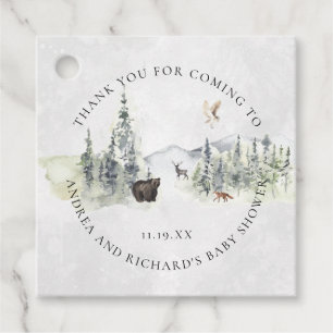 Animaux de la Forêt   Étiquette de Cadeau pour Bab