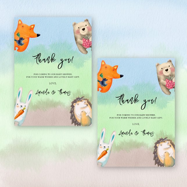 Animaux de la forêt - merci pour la baby shower (Créateur téléchargé)