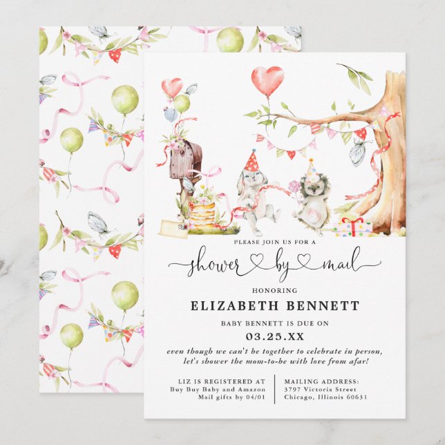 Animaux de la forêt printanière Baby Shower par co (Devant / Derrière)