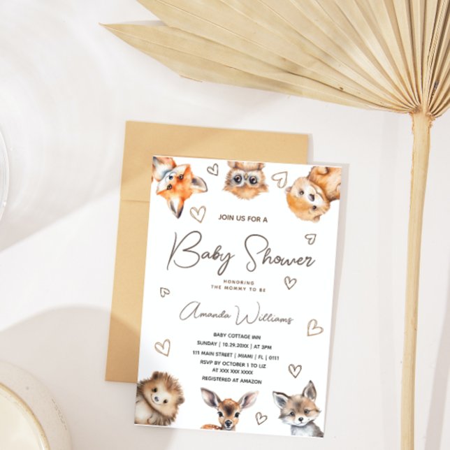 Animaux de la forêt thème Baby shower Invitation (Créateur téléchargé)