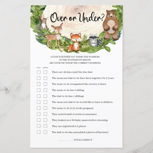 Animaux de la forêt tranche de bois dessus ou dess (Devant)