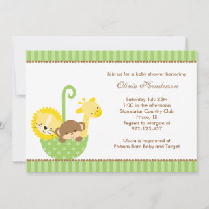 Animaux de la jungle dans les invitations paraplui