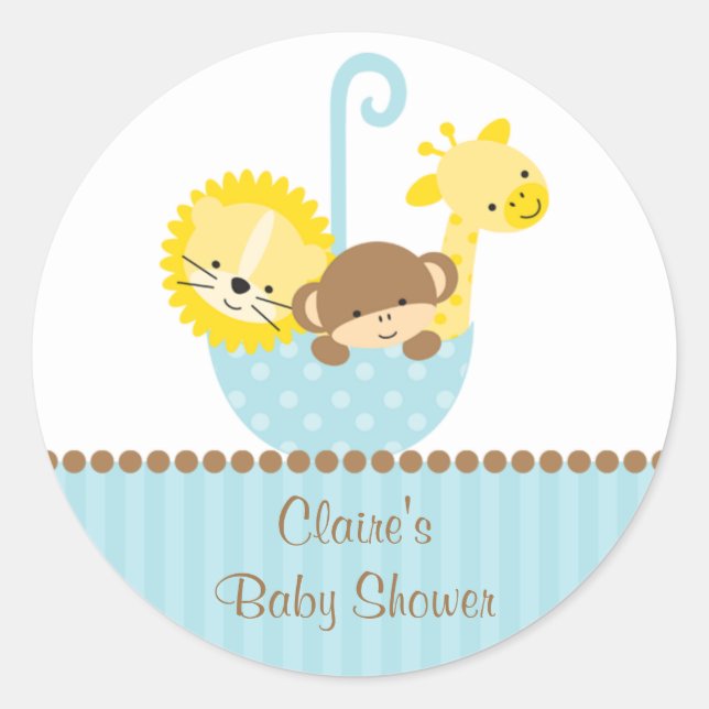 Animaux de la Jungle en Stickers Parapluies Bleues (Devant)