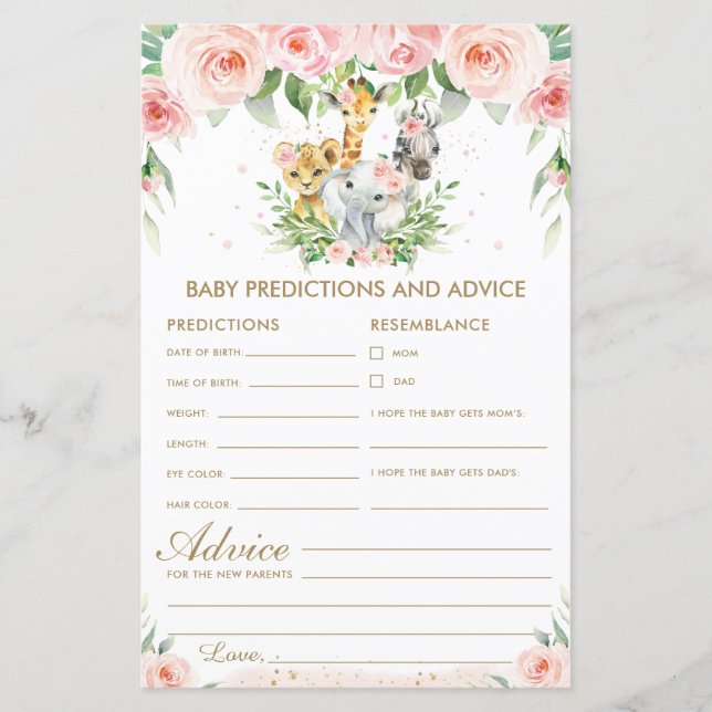 Animaux de la jungle Prédictions et conseils flora (Devant)