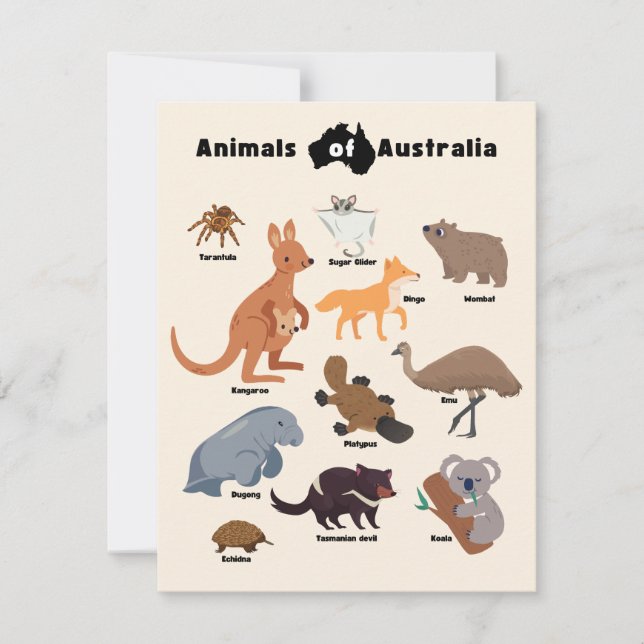 Animaux de l'Australie faune australienne (Devant)