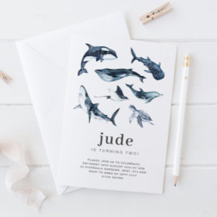 Animaux de l'océan Invitation d'anniversaire