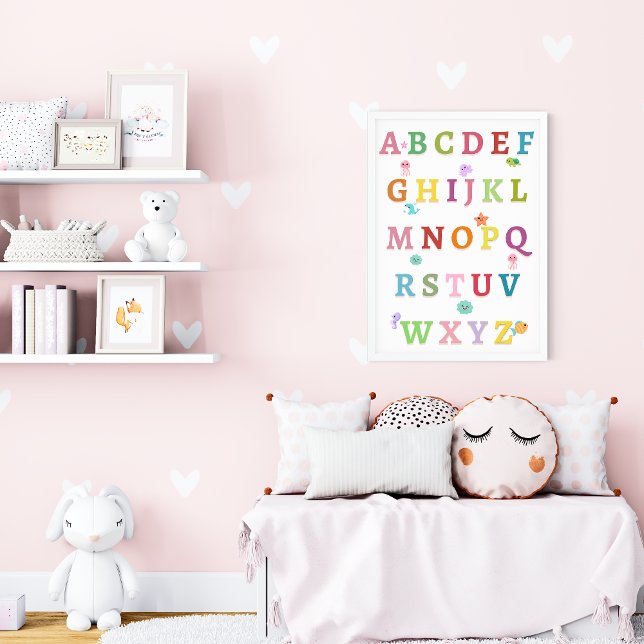 Animaux de mer mignons Alphabet Nursery Poster pou (Créateur téléchargé)
